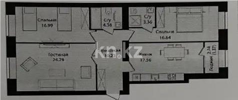 Продажа 3-комнатной квартиры, 95 м², ул. Е-15, дом  16 в Астане