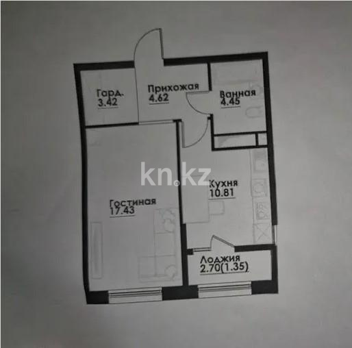 Продажа 1-комнатной квартиры, 42 м², 13 мкр., дом  1 в Алматы