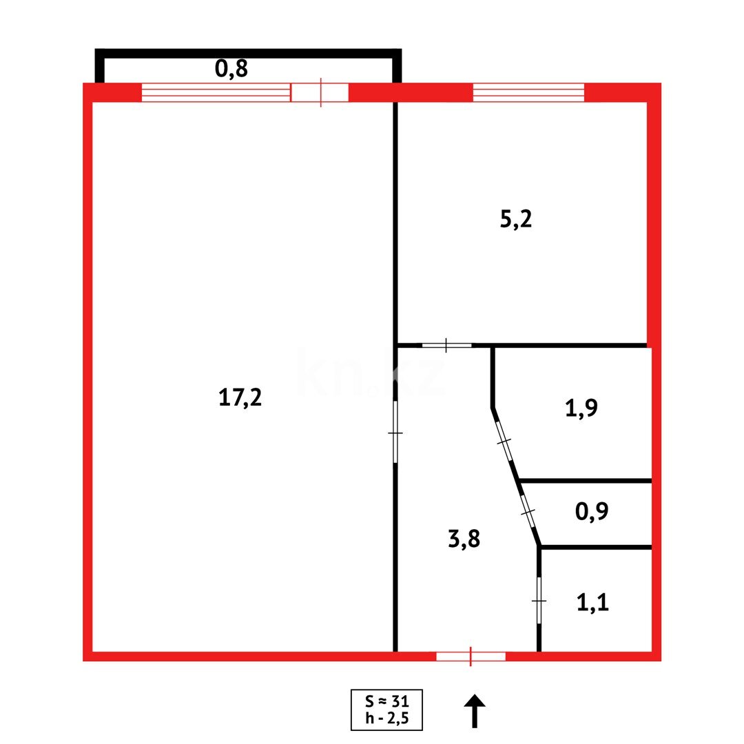 Продажа 1-комнатной квартиры, 30 м² в Темиртау - фото 2