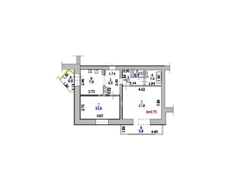 Продажа 2-комнатной квартиры, 56 м² в Алматы