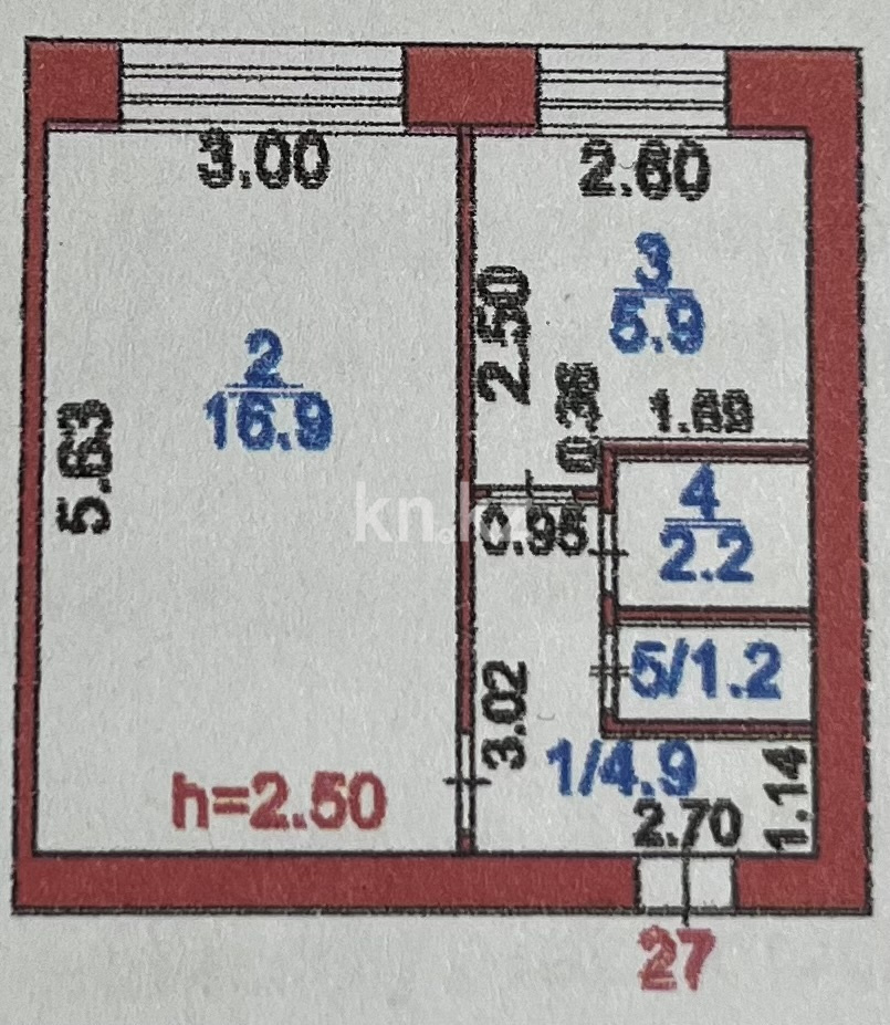 Продажа 1-комнатной квартиры, 31 м² в Караганде