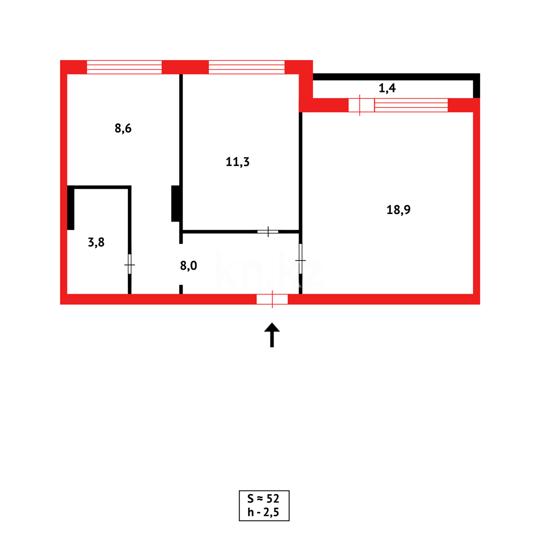 Продажа 2-комнатной квартиры, 51 м² в Караганде - фото 14