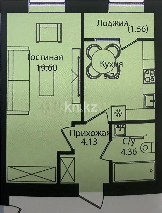 Продажа 1-комнатной квартиры, 39.3 м², ул. Е-15, дом  16 в Астане