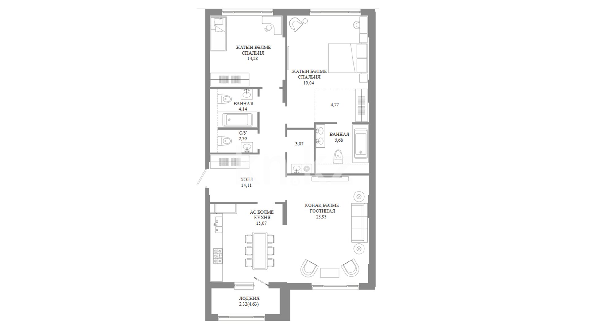 ЖК Grand Monaco, 3-комнатная, цена 108 364 800 ₸, 996 000 ₸&nbsp;/&nbsp;м²