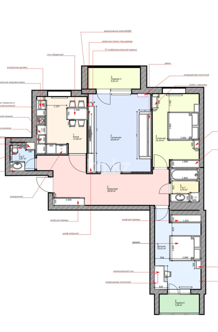 Продажа 3-комнатной квартиры, 91 м² в Караганде - фото 10