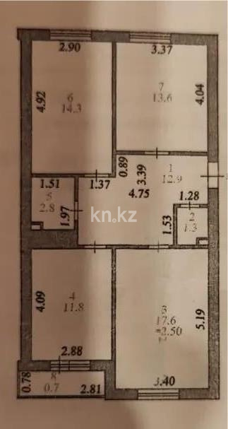Продажа 3-комнатной квартиры, 75 м² в Астане - фото 6