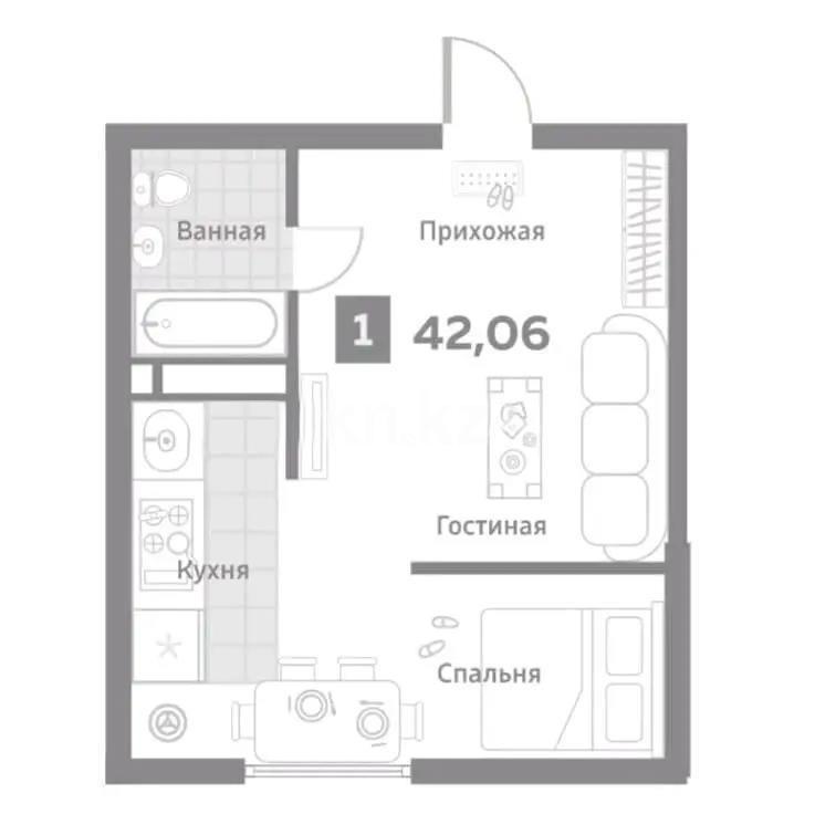 Продажа 1-комнатной квартиры, 42.06 м² в Алматы - фото 4