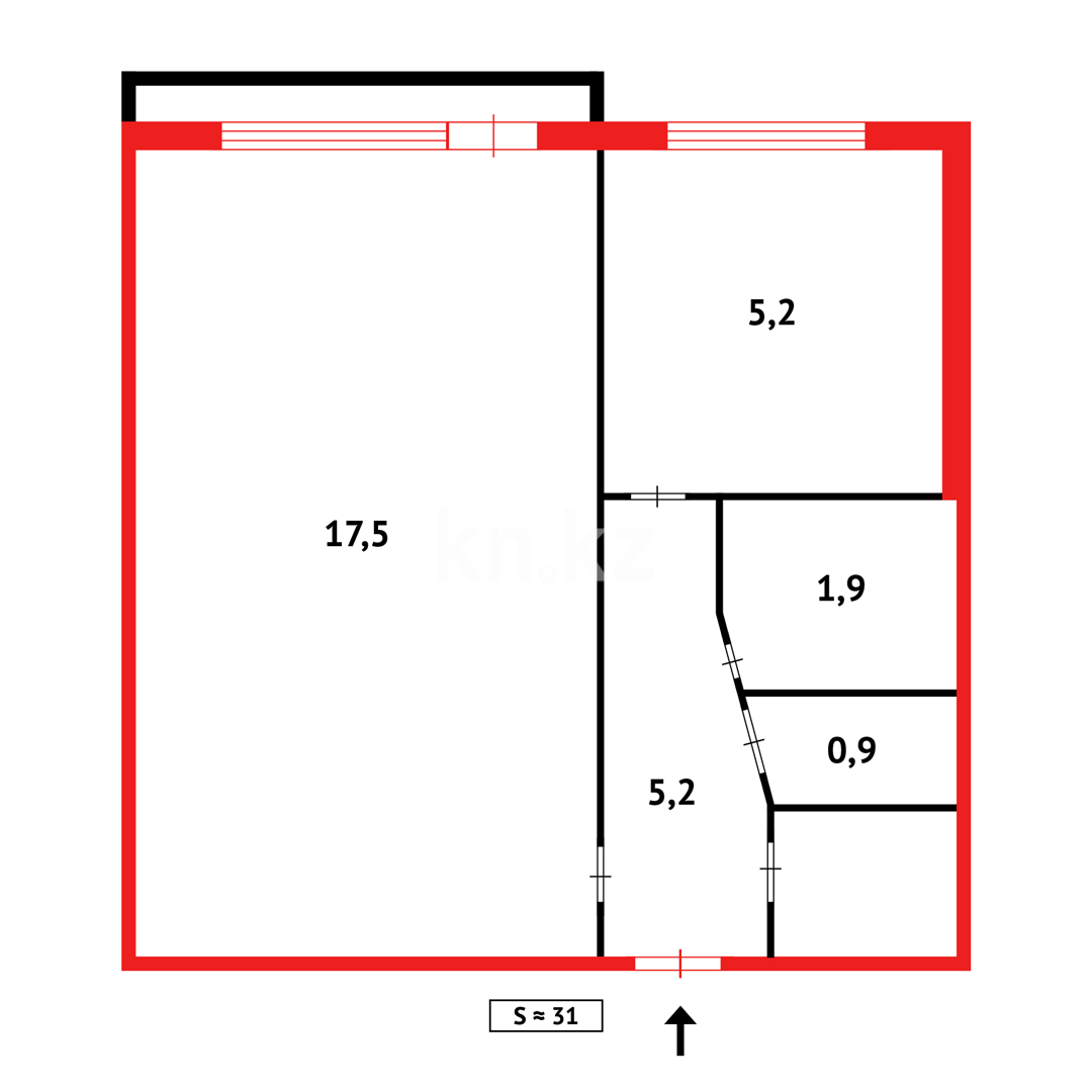 Продажа 1-комнатной квартиры, 30 м², мкр-н 7 в Темиртау - фото 11