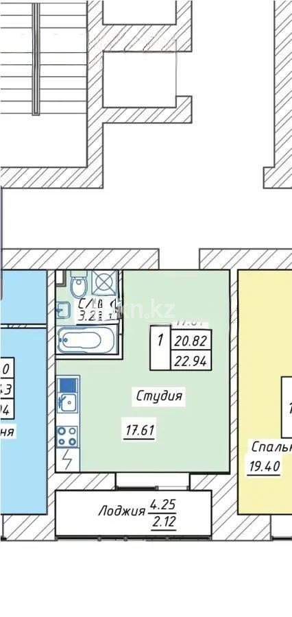 Продажа 1-комнатной квартиры, 23 м², ул. Тынышбайулы, дом  6 стр в Астане