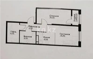 Продажа 2-комнатной квартиры, 52.2 м² в Алматы