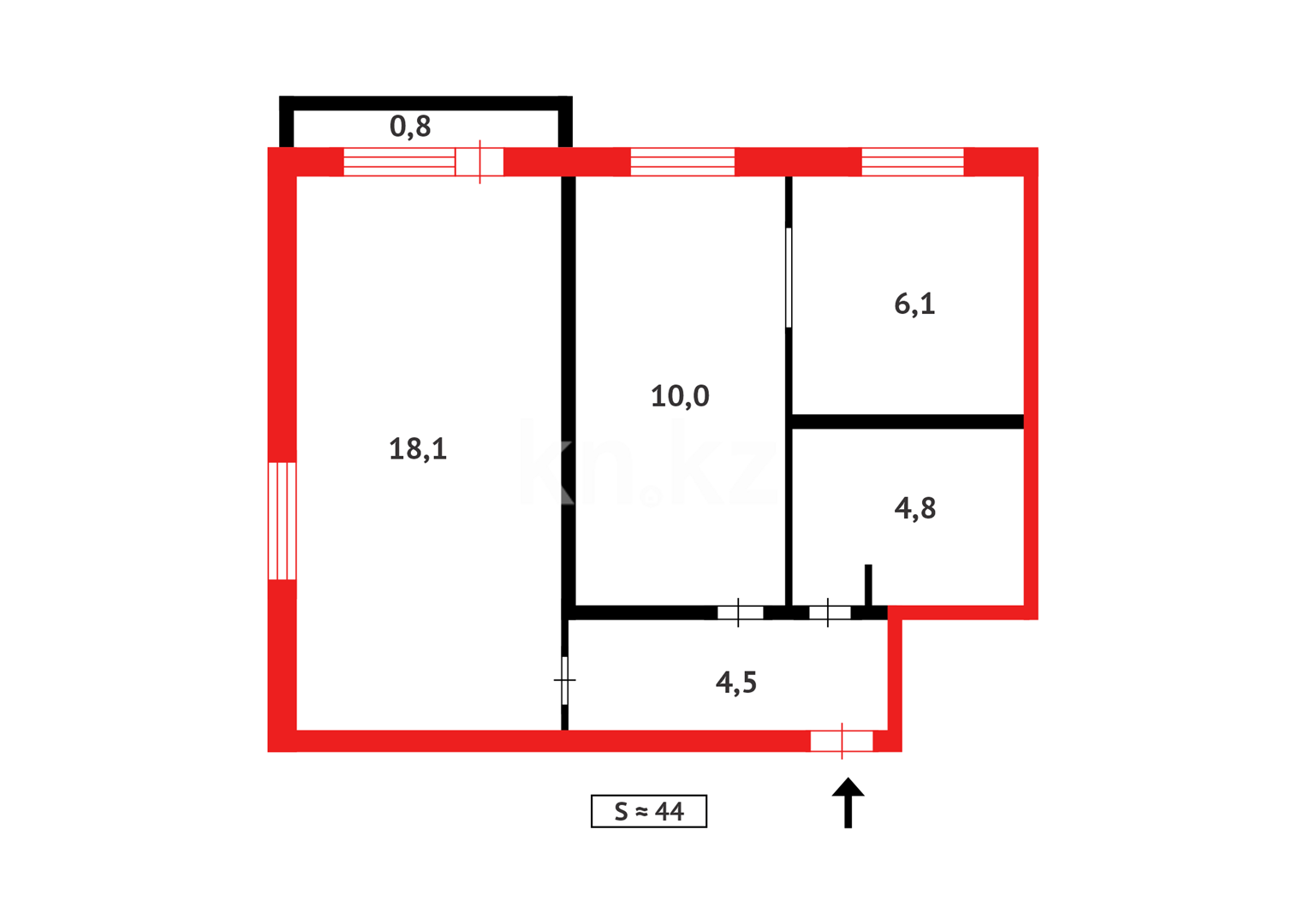 Продажа 2-комнатной квартиры, 44 м² в Темиртау - фото 9