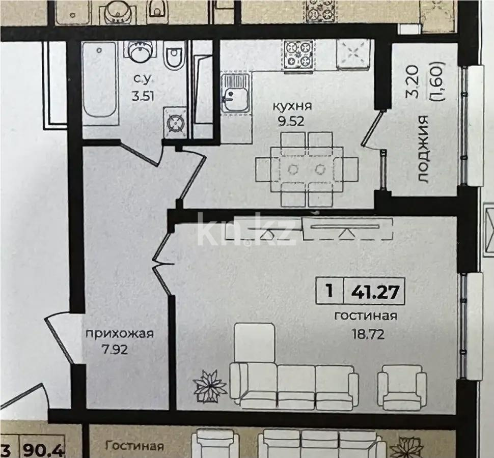 Продажа 1-комнатной квартиры, 42 м² в Астане