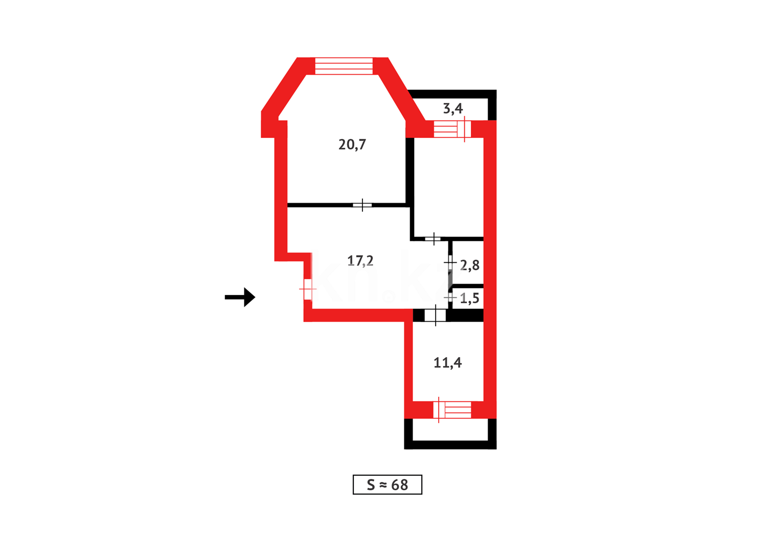 Продажа 2-комнатной квартиры, 67.5 м² в Астане - фото 7