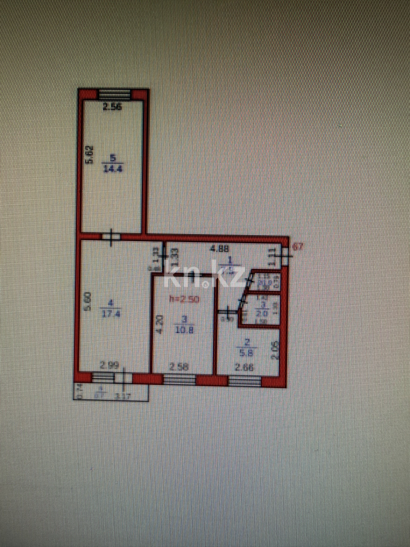 Продажа 3-комнатной квартиры, 59.4 м² в Караганде