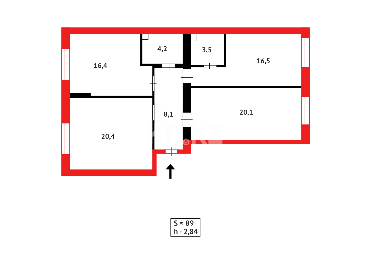 Продажа 3-комнатной квартиры, 89.2 м² в Астане - фото 16