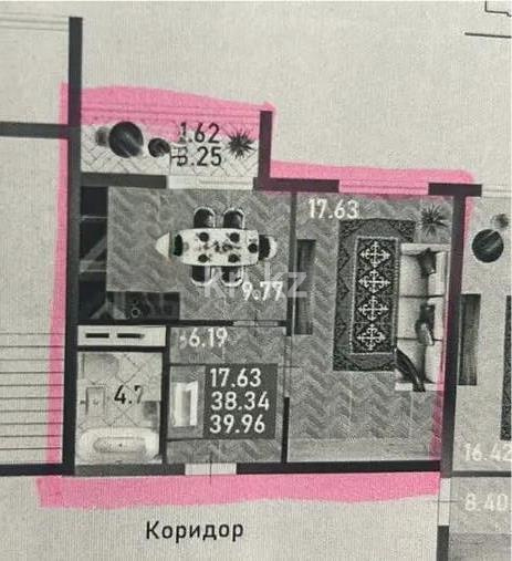 Продажа 1-комнатной квартиры, 39.96 м² в Астане