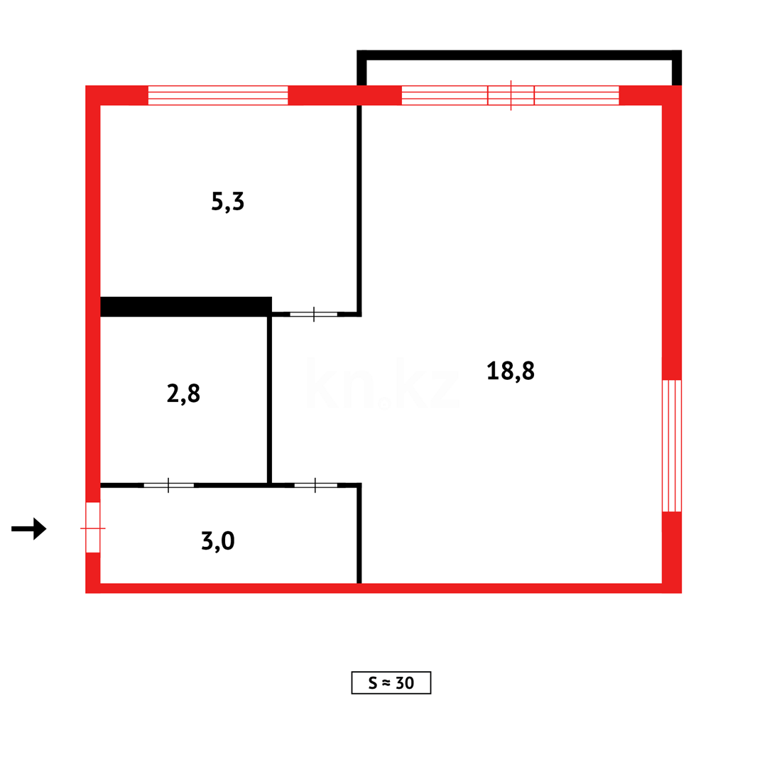 Продажа 1-комнатной квартиры, 31 м², ул. Ермекова в Караганде - фото 6