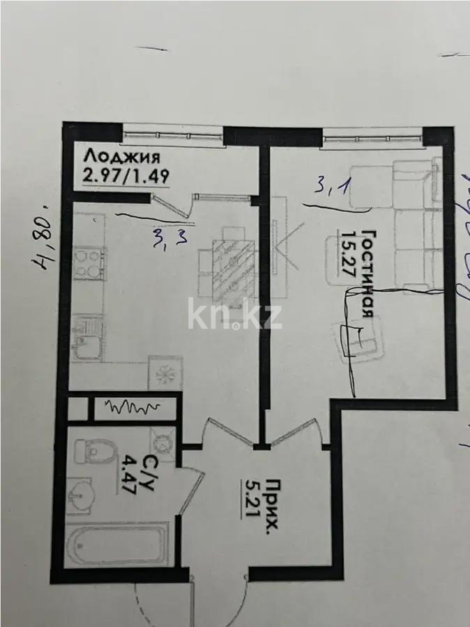 Продажа 1-комнатной квартиры, 39 м², ул. Симферопольская, дом  1/2 в Алматы