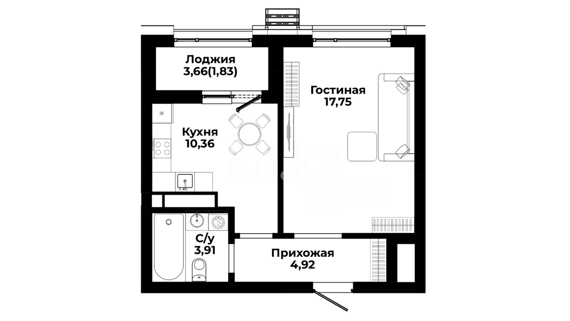 ЖК Saryn, 1-комнатная, цена 27 332 851 ₸, 705 000 ₸&nbsp;/&nbsp;м²