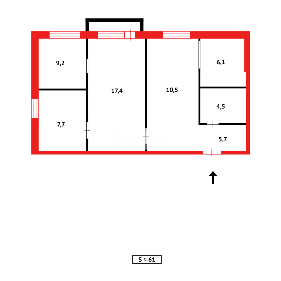 Продажа 4-комнатной квартиры, 62 м², ул. Сейфуллина в Темиртау - фото 16