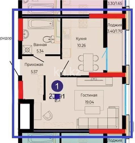 Продажа 1-комнатной квартиры, 42 м² в Астане - фото 4