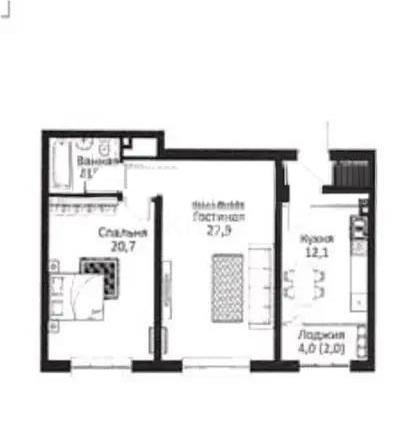 Продажа 2-комнатной квартиры, 73.3 м² в Алматы