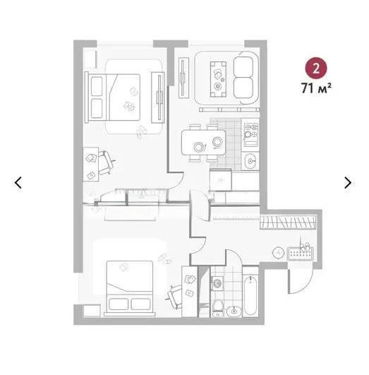 Продажа 2-комнатной квартиры, 70.5 м², ул. Момышулы, дом  100 стр в Алматы