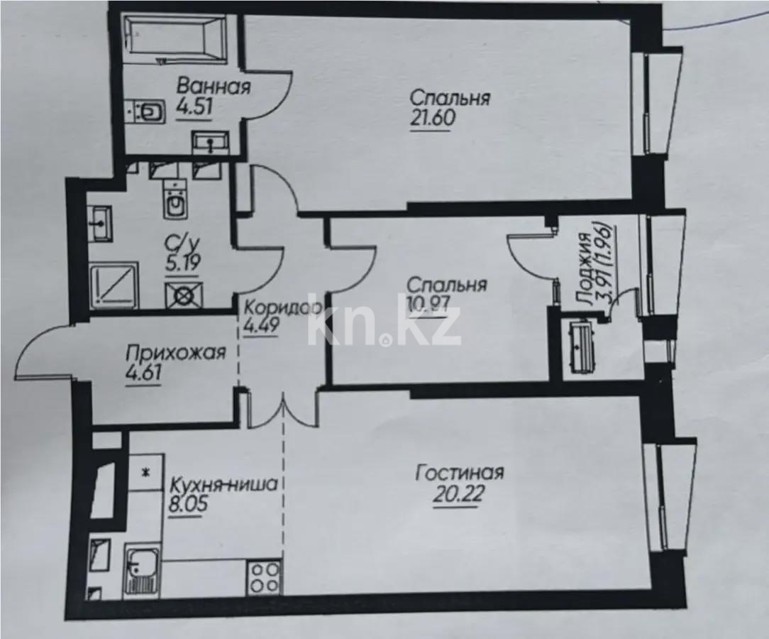 Продажа 3-комнатной квартиры, 79 м² в Алматы