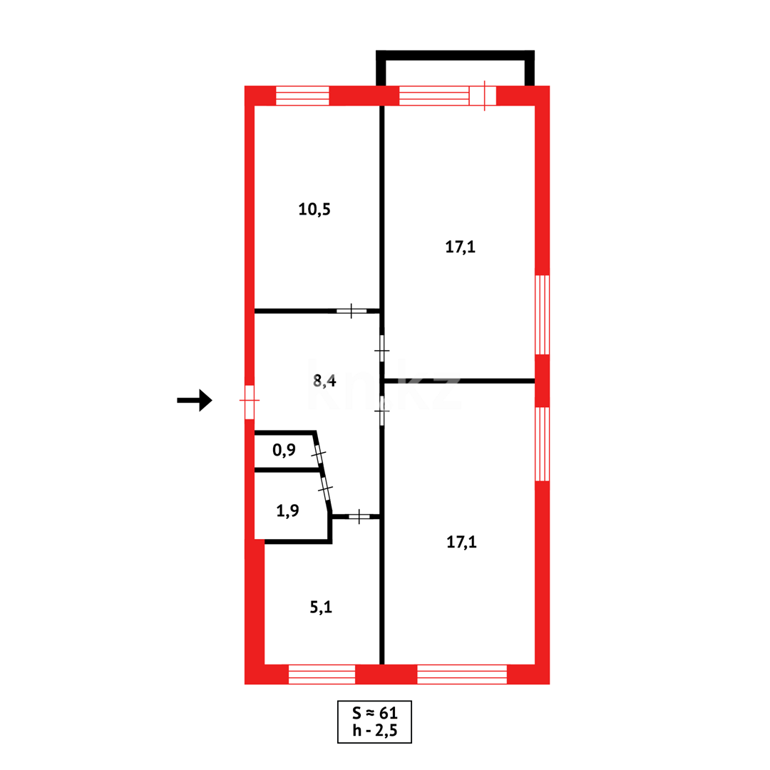 Продажа 3-комнатной квартиры, 62 м², пр. Металлургов в Темиртау - фото 10