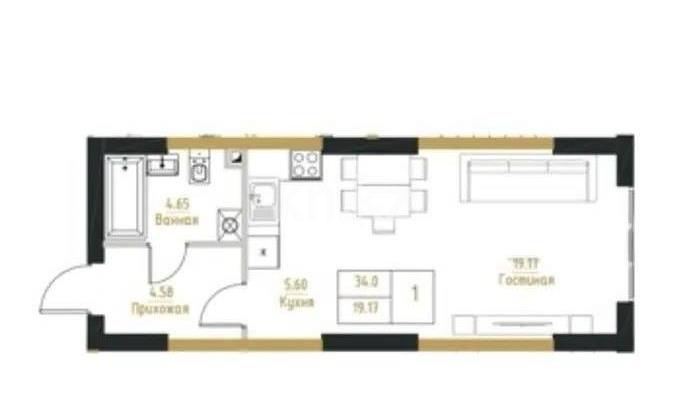 Продажа 1-комнатной квартиры, 33.3 м² в Алматы