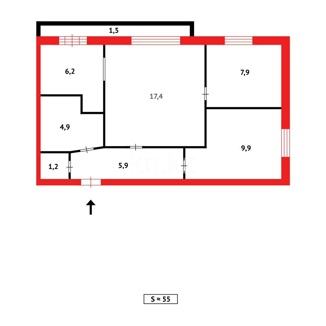 Продажа 3-комнатной квартиры, 55 м², ул. Чокана Уалиханова в Темиртау - фото 21