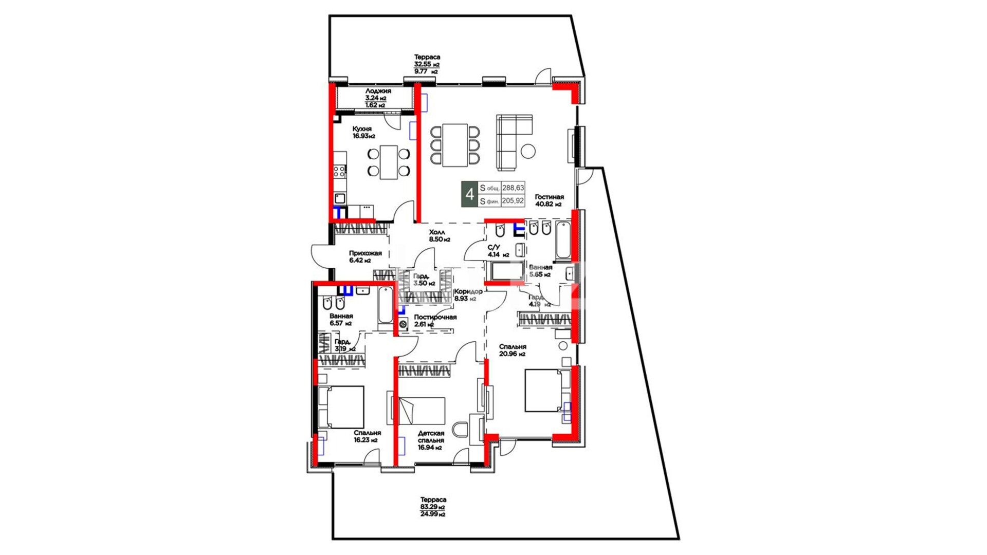 ЖК El Monte, 4-комнатная, цена 448 501 710 ₸, 1 641 000 ₸&nbsp;/&nbsp;м²