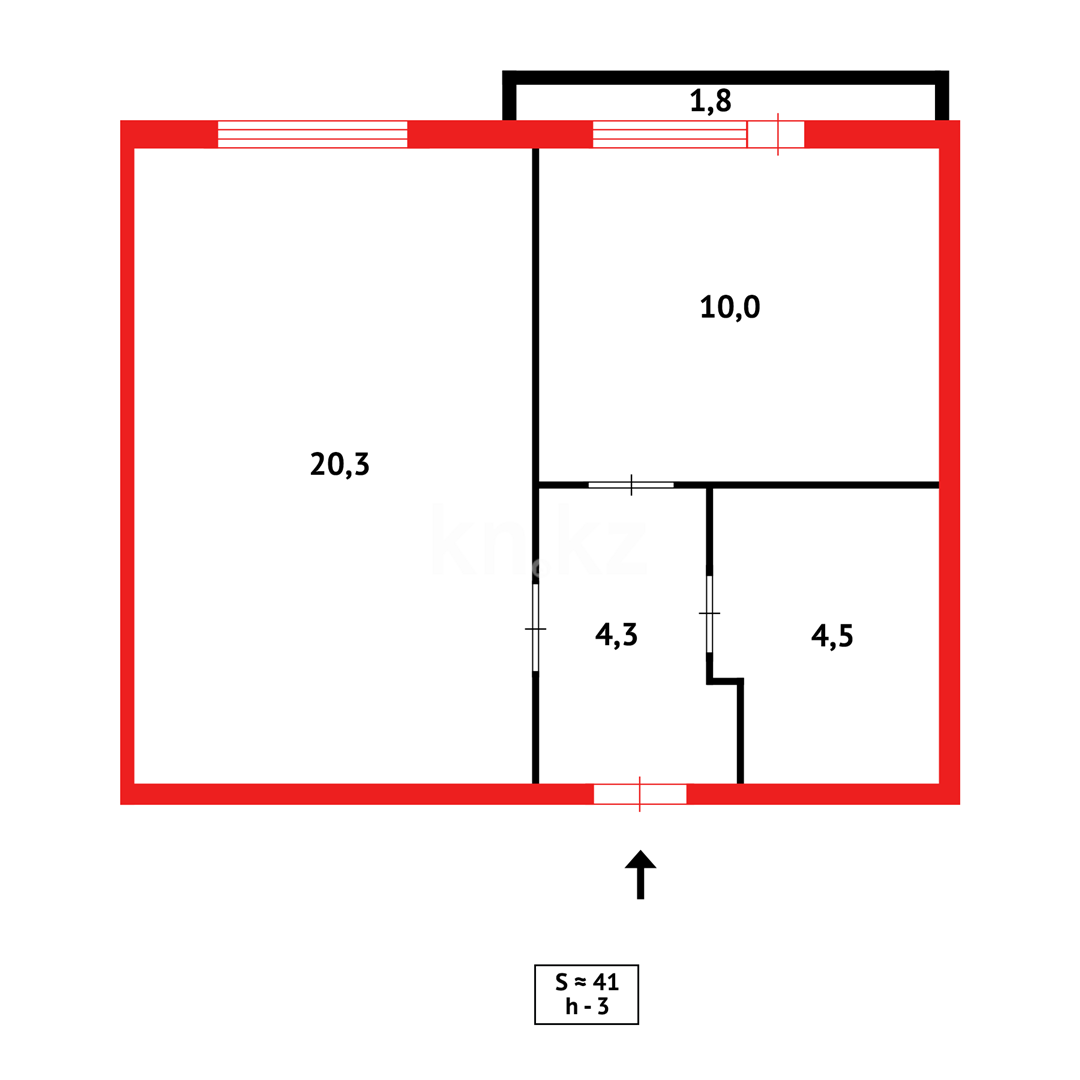 Продажа 2-комнатной квартиры, 40 м², ул. Муканова в Караганде - фото 13