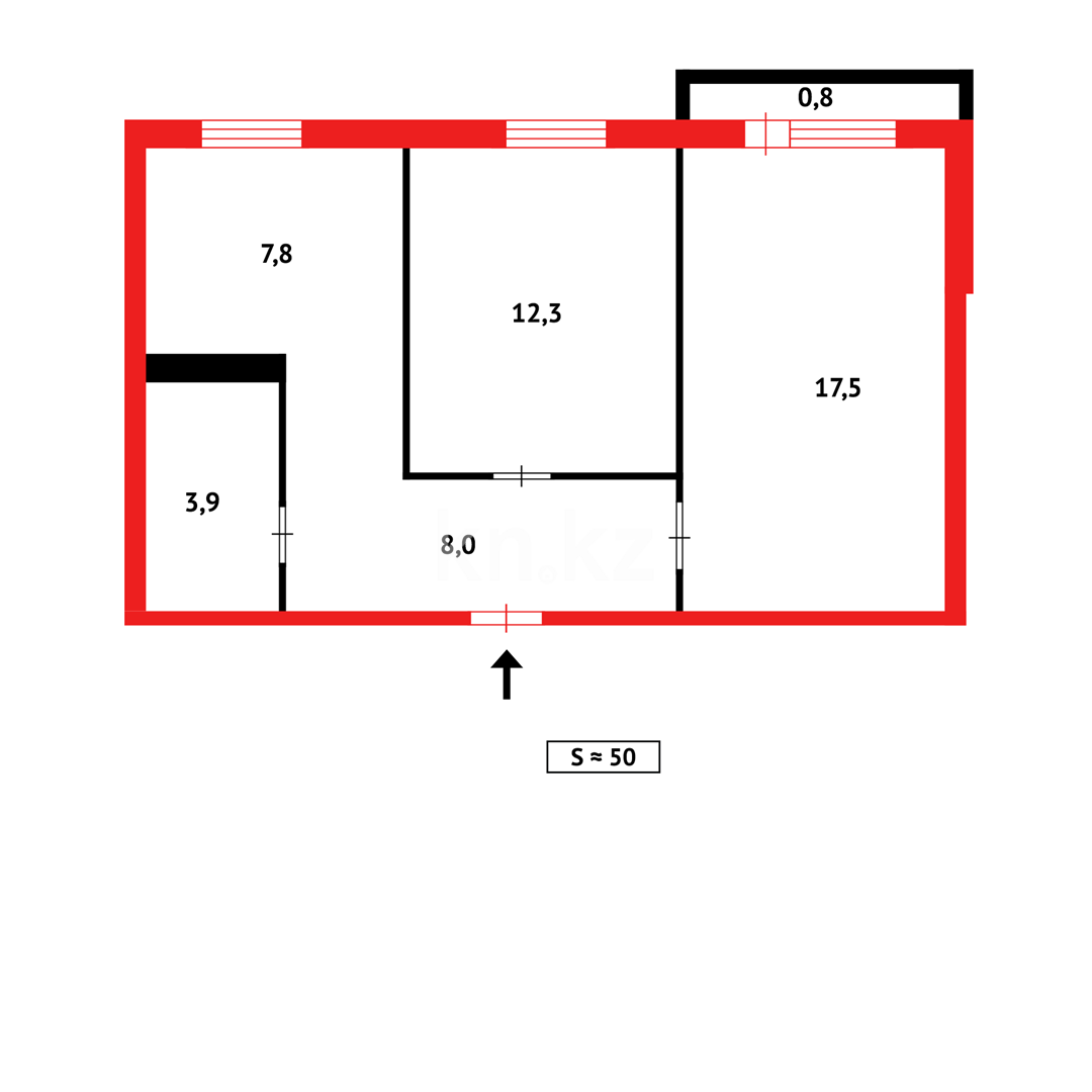 Продажа 2-комнатной квартиры, 50 м², мкр-н 8-й в Темиртау - фото 11