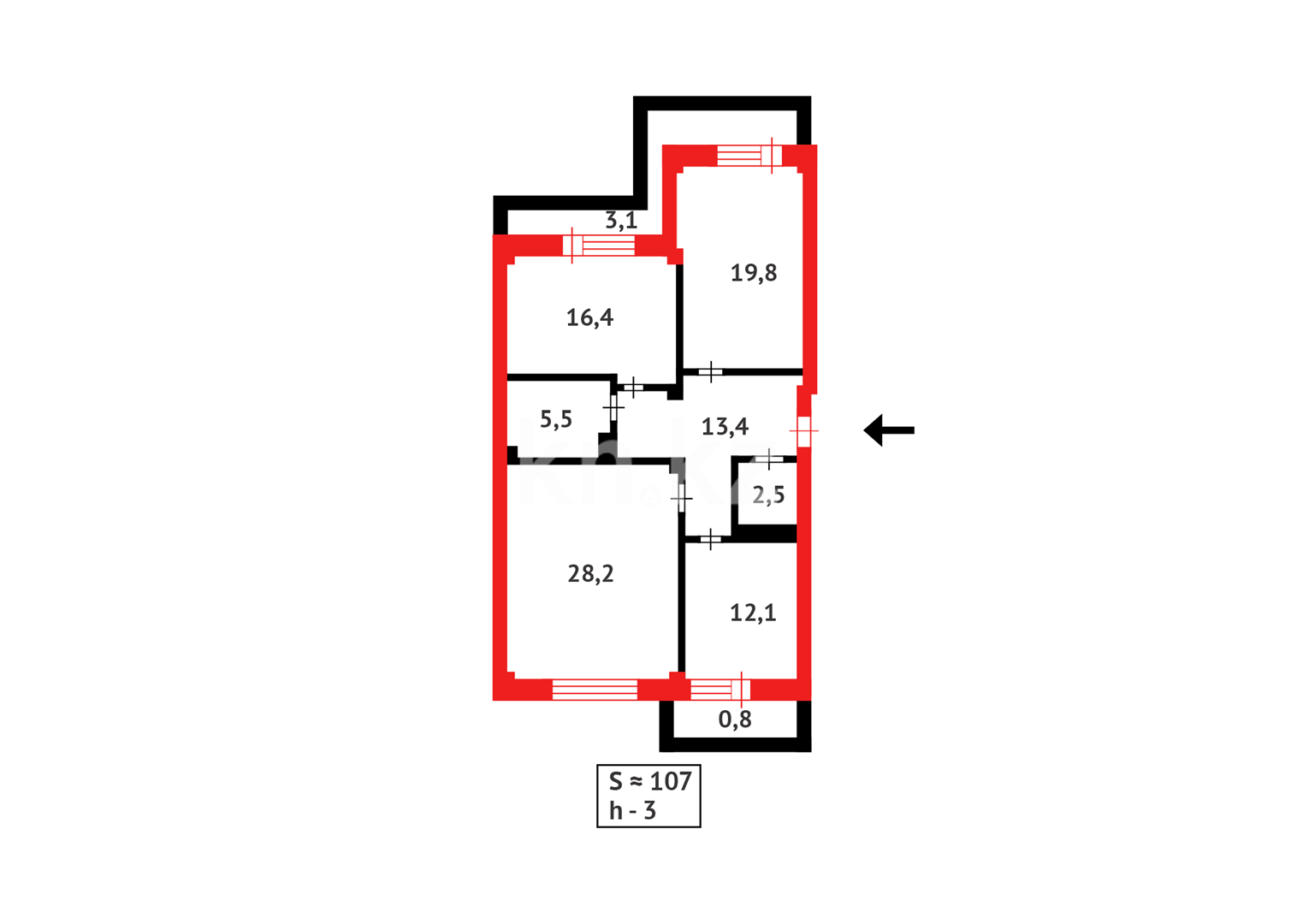 Продажа 3-комнатной квартиры, 107 м² в Астане - фото 20
