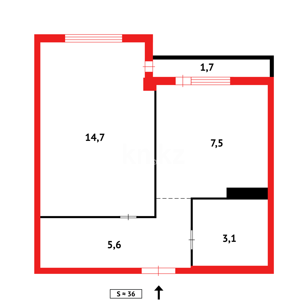 Продажа 1-комнатной квартиры, 38 м² в Караганде - фото 6