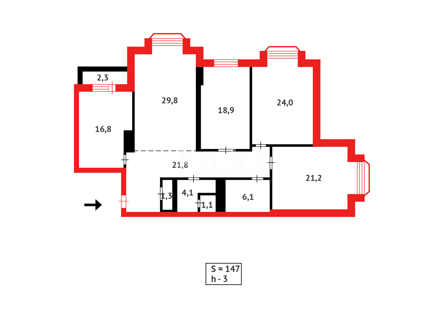 Продажа 4-комнатной квартиры, 147.4 м² в Астане - фото 15