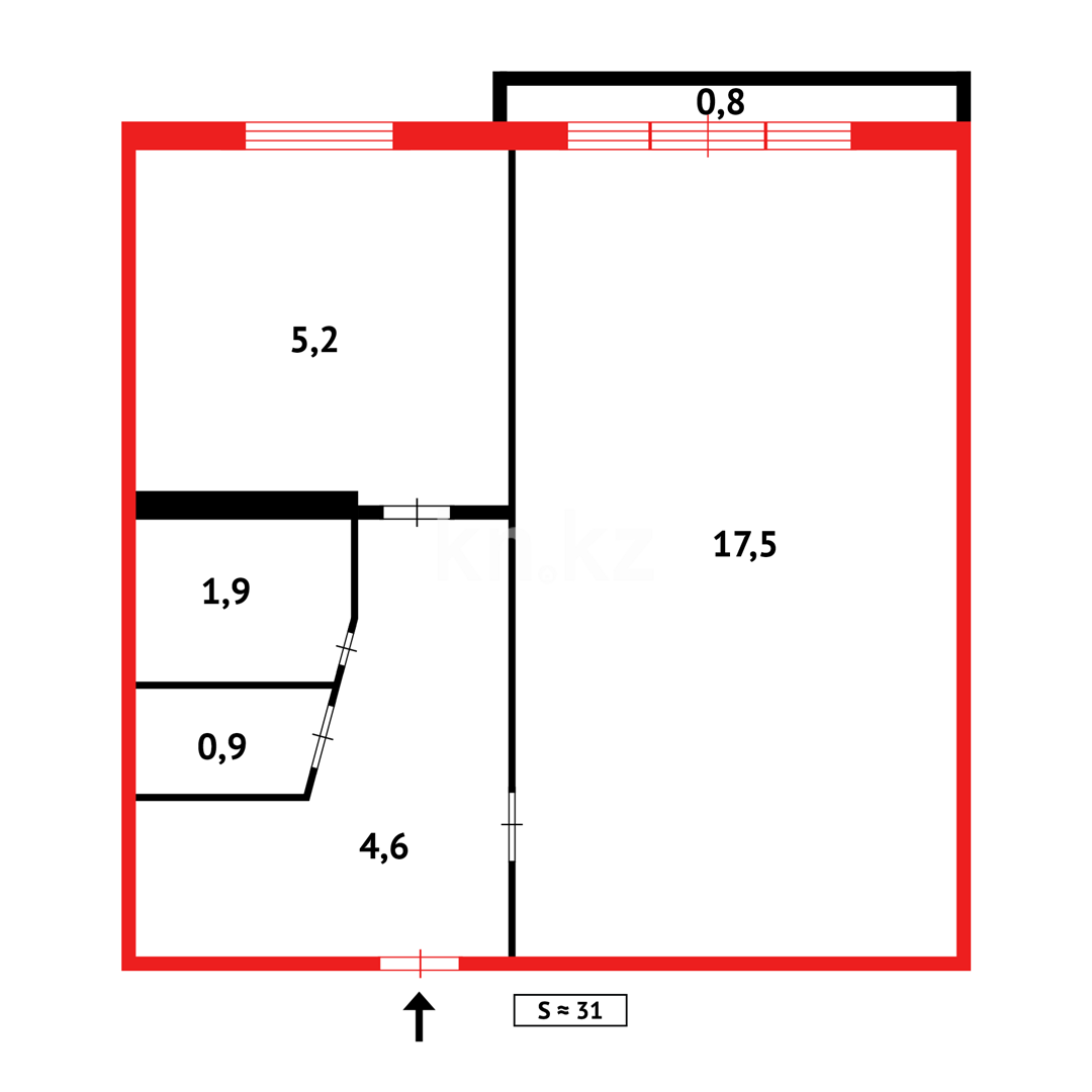 Продажа 1-комнатной квартиры, 32 м² в Темиртау - фото 14