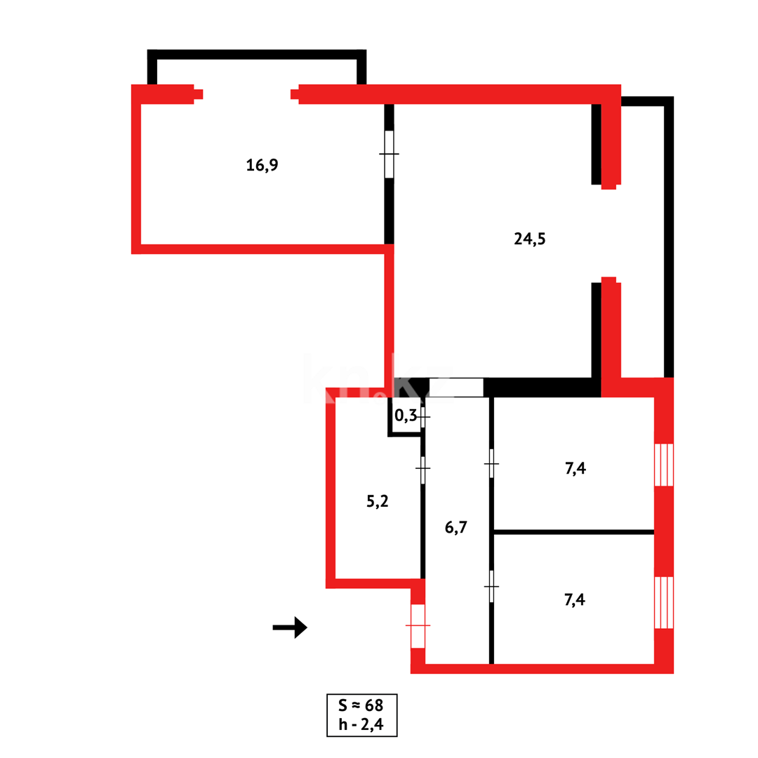 Продажа 3-комнатной квартиры, 68 м², пр. Назарбаева в Караганде - фото 13