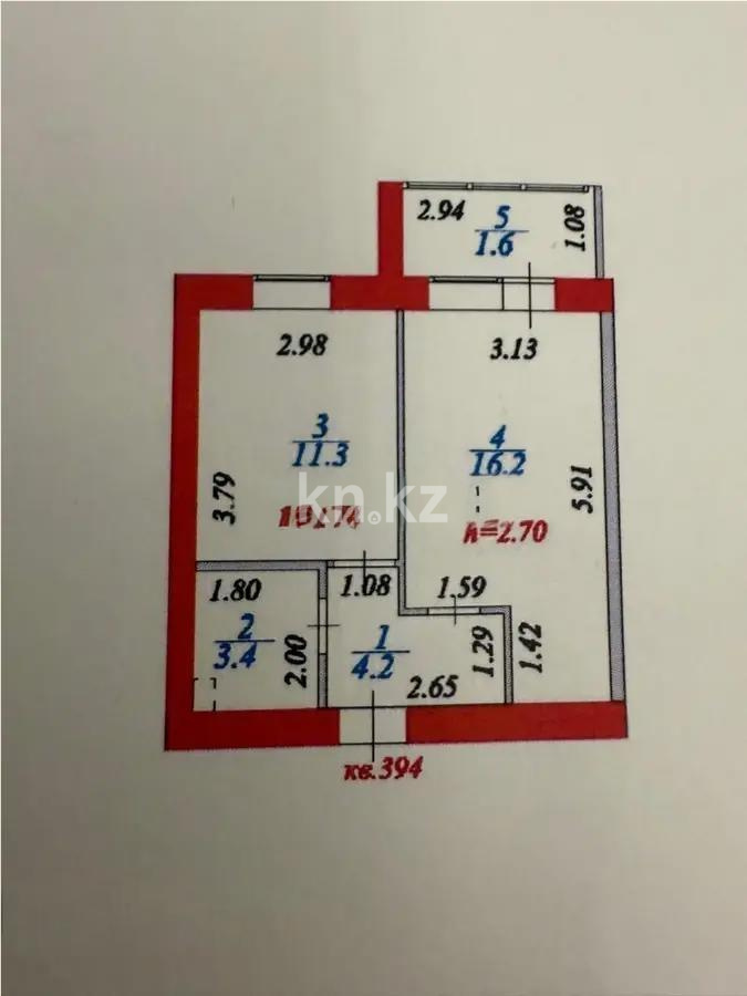 Продажа 1-комнатной квартиры, 37 м², ул. Болекпаева, дом  19 в Астане - фото 4