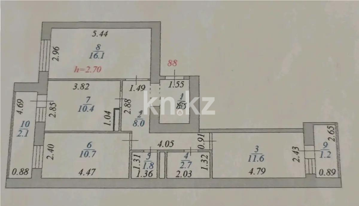 Продажа 3-комнатной квартиры, 70 м² в Астане