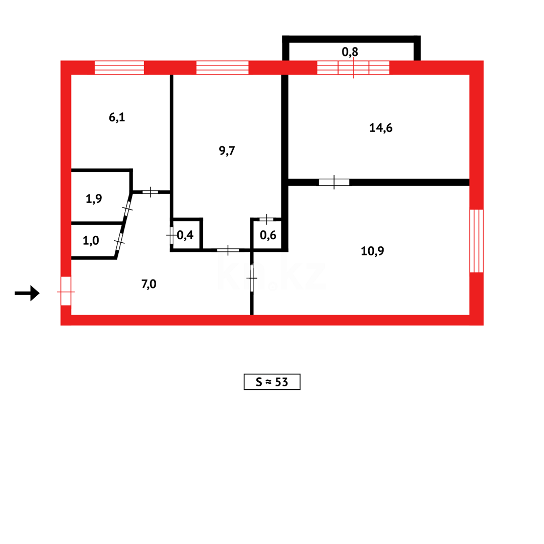 Продажа 3-комнатной квартиры, 54 м², ул. 6-й мик-н в Темиртау - фото 20