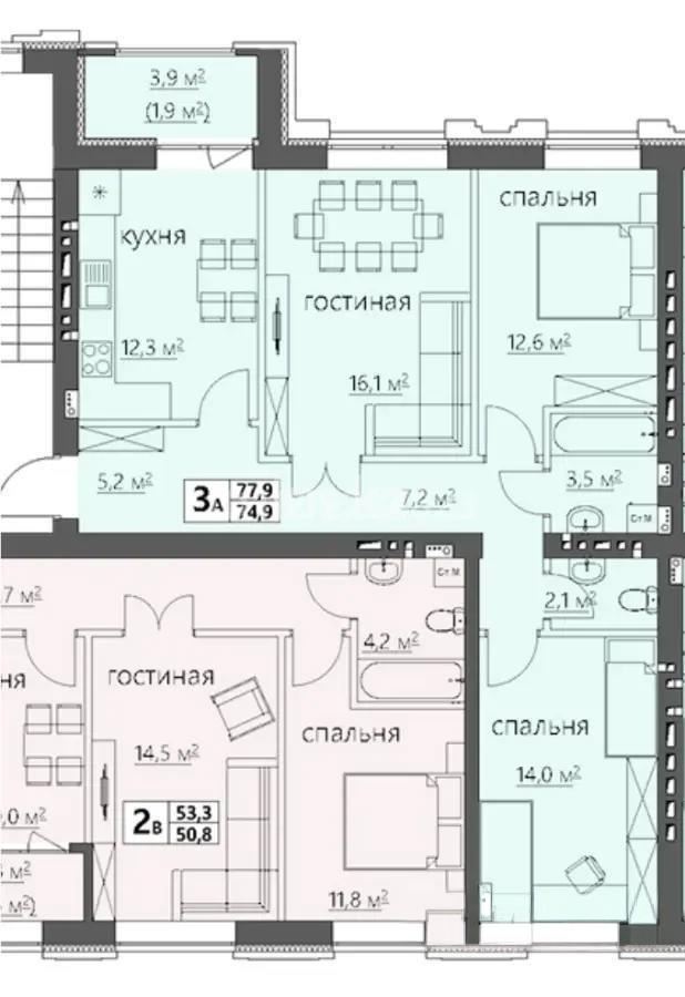 Продажа 3-комнатной квартиры, 78 м² в Караганде