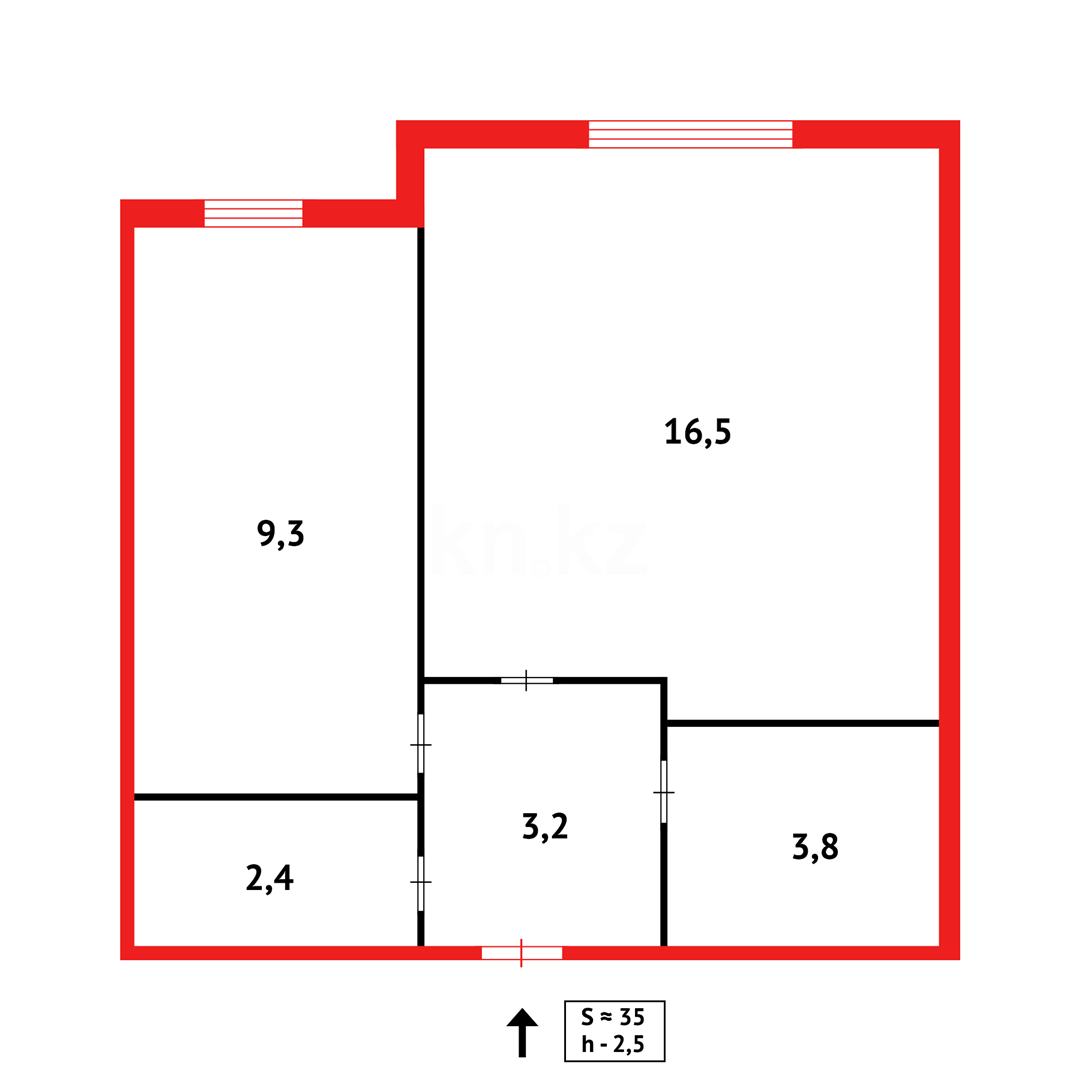Продажа 2-комнатной квартиры, 37 м² в Караганде - фото 9