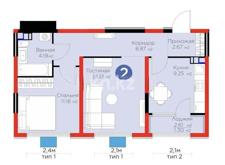 Продажа 2-комнатной квартиры, 53 м², ул. Байге, дом  12б в Алматы