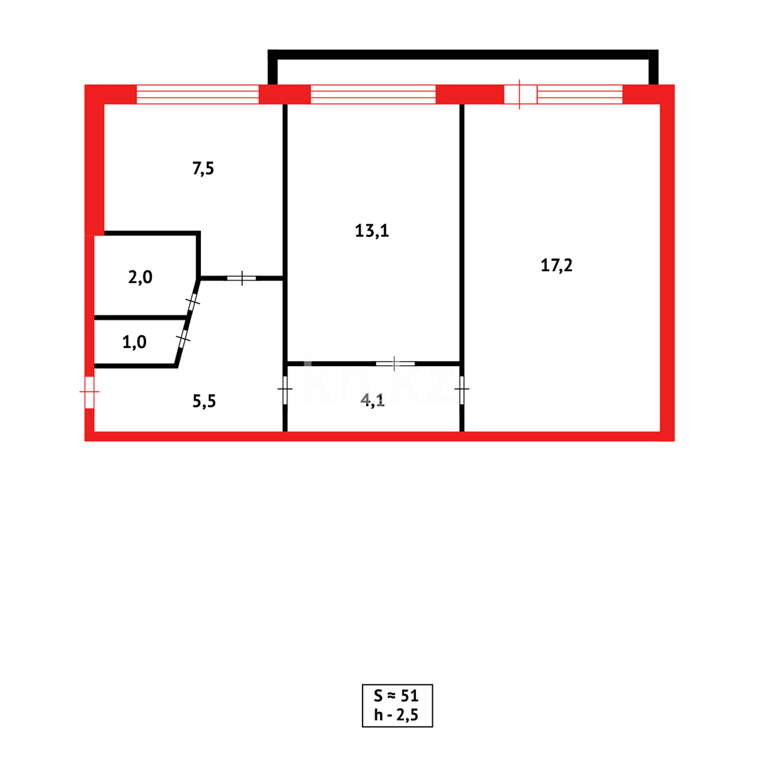Продажа 2-комнатной квартиры, 50 м² в Караганде - фото 10