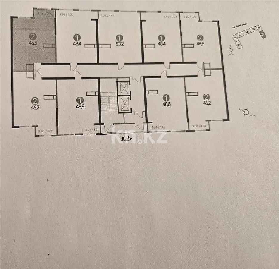 Продажа 2-комнатной квартиры, 46.6 м² в Алматы - фото 2