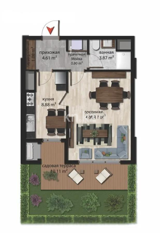 Продажа 2-комнатной квартиры, 45 м², ул. Кажымукана, дом  101/1 в Алматы