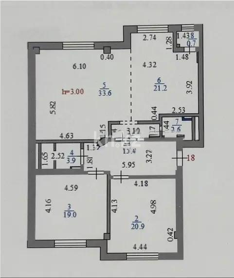 Продажа 3-комнатной квартиры, 117.3 м², ул. Кургальжинское шоссе, дом  6 в Астане - фото 8