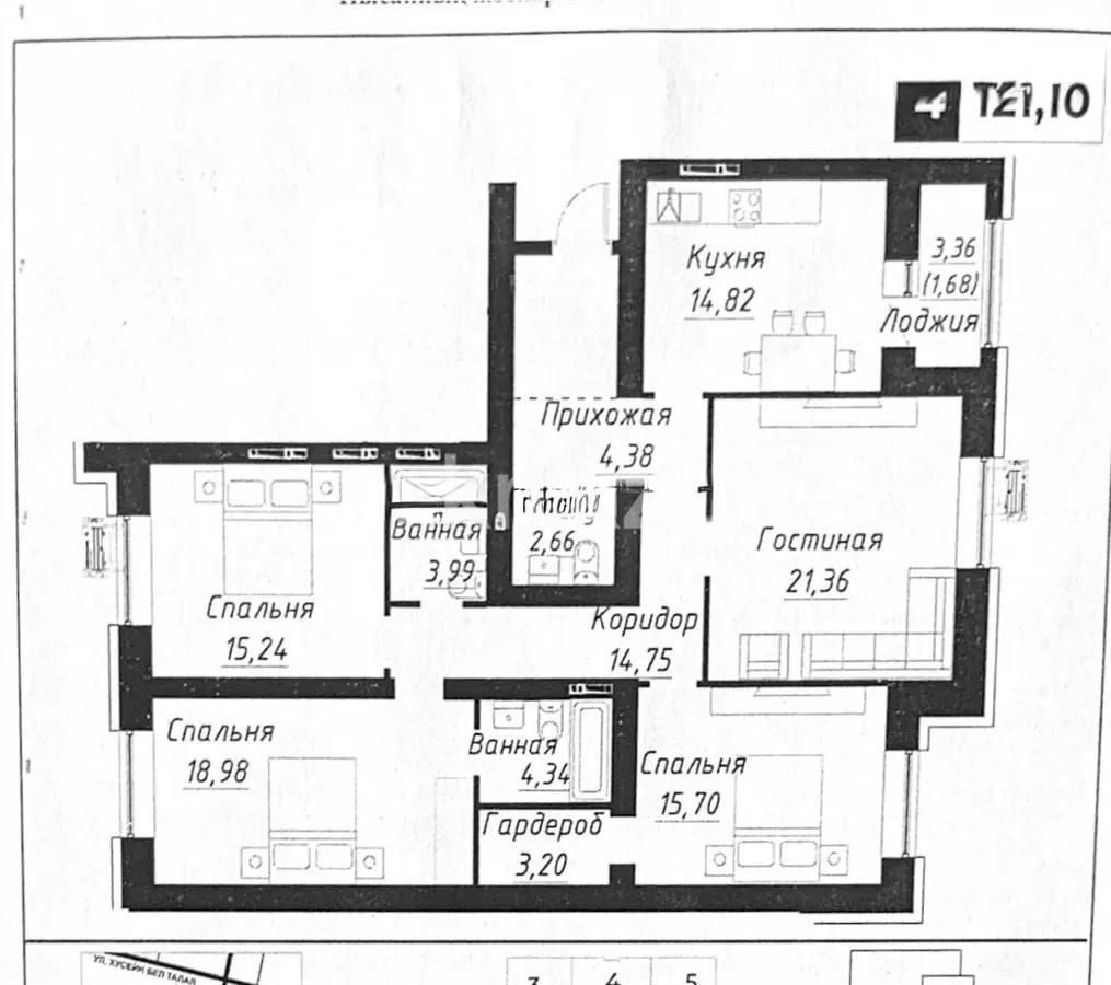 Продажа 4-комнатной квартиры, 121.1 м² в Астане - фото 6